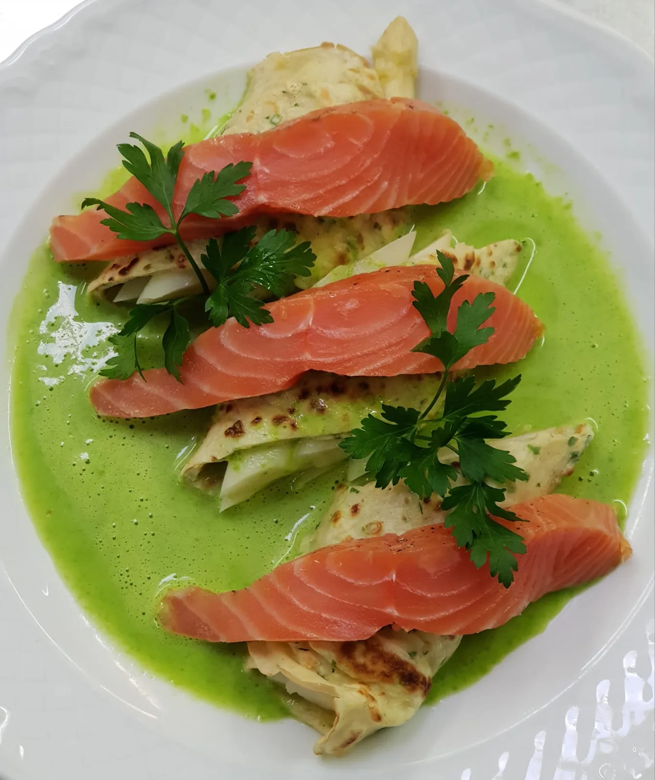 Crêpes mit Räucherlachs